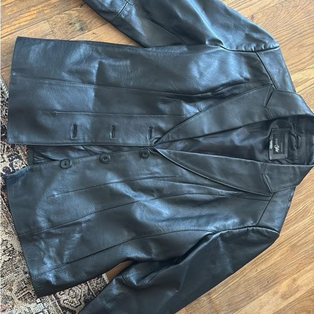 East 5th Black Leather Blazer